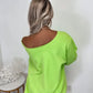 Grinch Don't Kill My Vibes Lime Green Off Shoulder Graphic