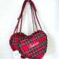 Heart Purse, Red Plaid