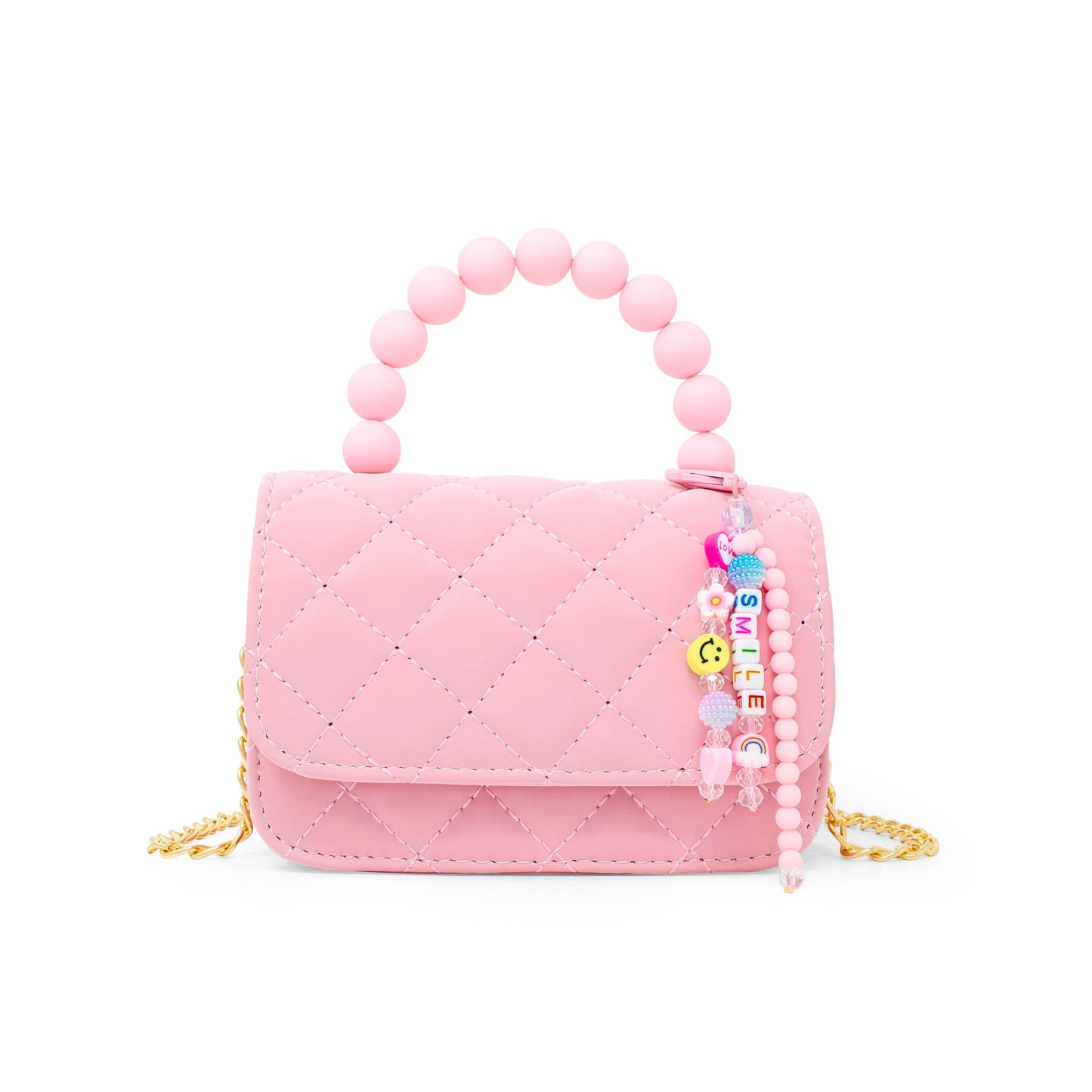 Pearl Handle Message Charm Bag