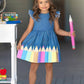 Color Me Pretty Ruffle Sleeve Denim Dress