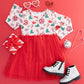 Disco Christmas Long Sleeve Tutu Dress Kids Holiday
