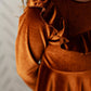 Kids Rust Velvet Ruffle Fancy Winter Christmas Holiday Dress