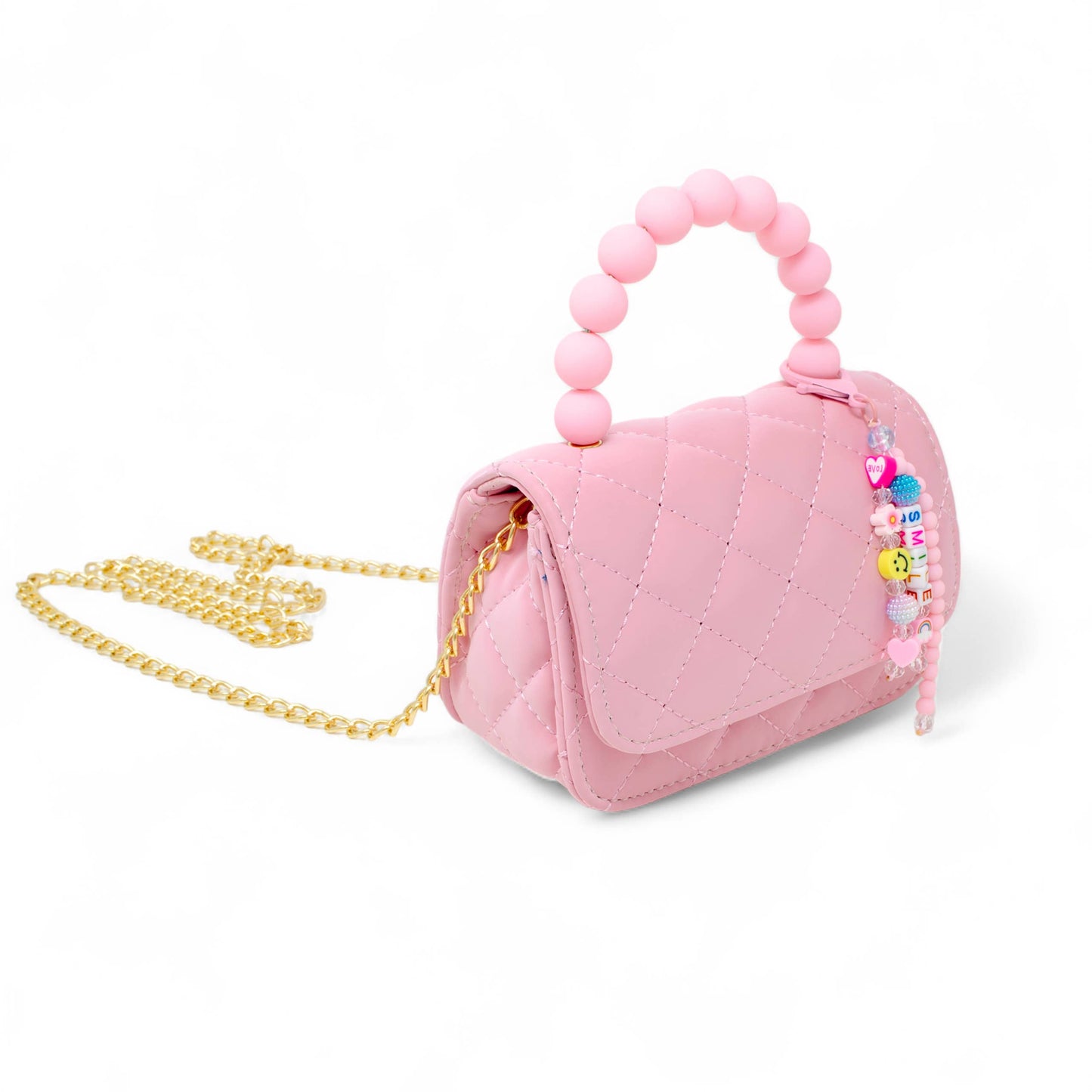Pearl Handle Message Charm Bag