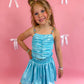 Blue metalic skort set