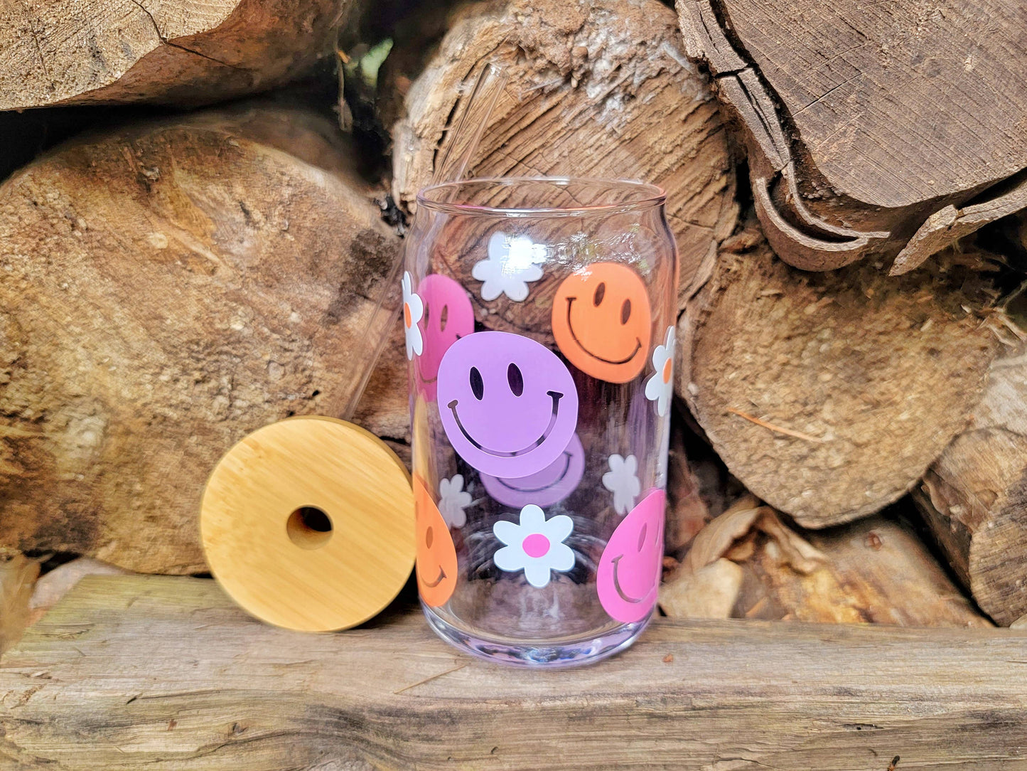 Happy Face Tumbler with Lid, Smiley Face Cup, Smiley Face