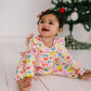 Mabel Romper in Holiday Bows | baby clothing 