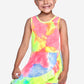 Simply Soft Tank Ruffle Flounce Dress - Neon Sherbet Tie Dye