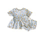 Cotton Peplum Set | Blue Daisy