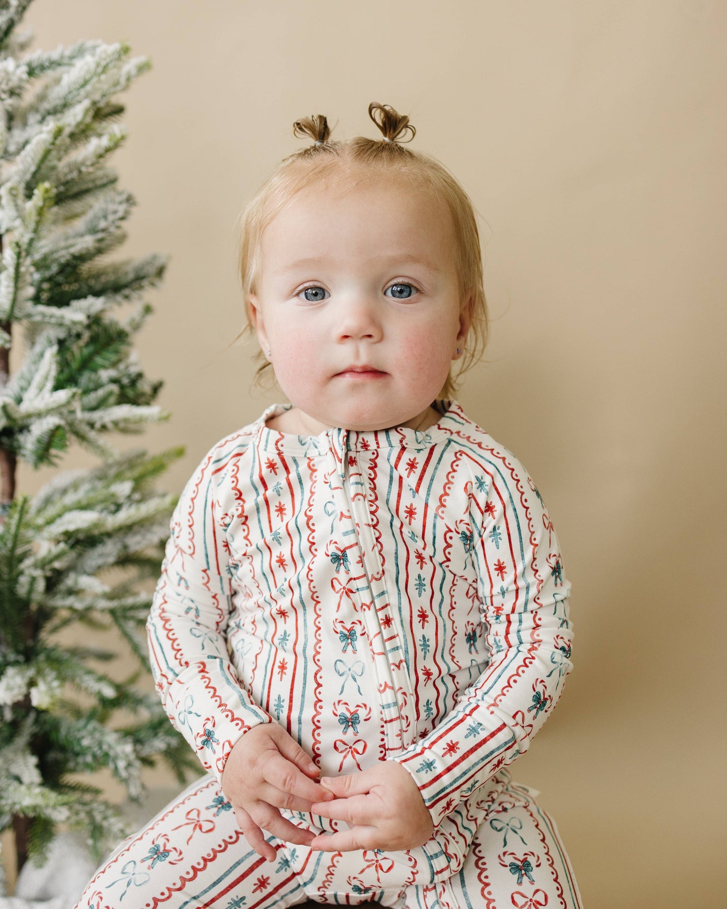 Candy Cane Lane Zippy Romper Christmas Pajamas Baby Girl PJs