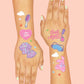 Girls Sleepover Temporary Tattoos, Birthday Party Favor