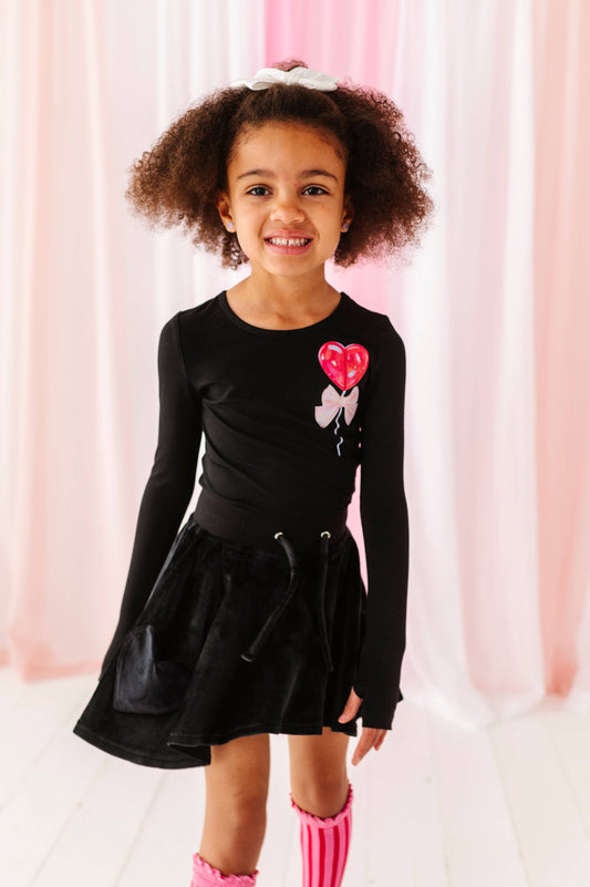 Lollipop Heart | Black Bamboo Long Sleeve