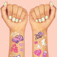 Pink Girl Party Foil Kids Temporary Tattoos, Activity, Favor