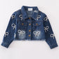 Girl pearl denim jacket