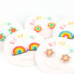 Beaded Flower Stud Earrings | Pink & Orange