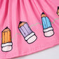 Girls Colorful Crayon Ruffle Flare Dress for back to school