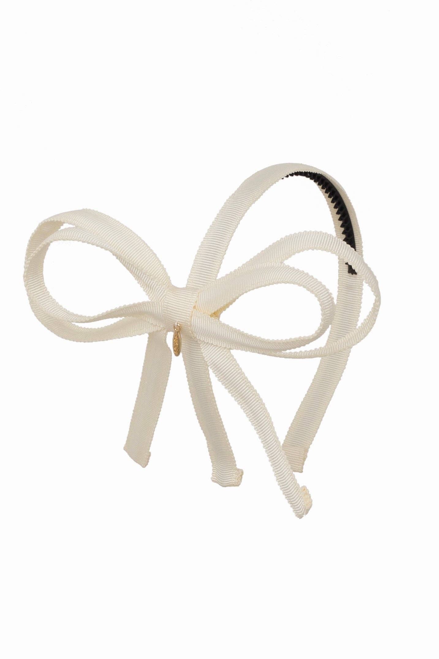 Orchid Butterfly Bow Headband - Ivory