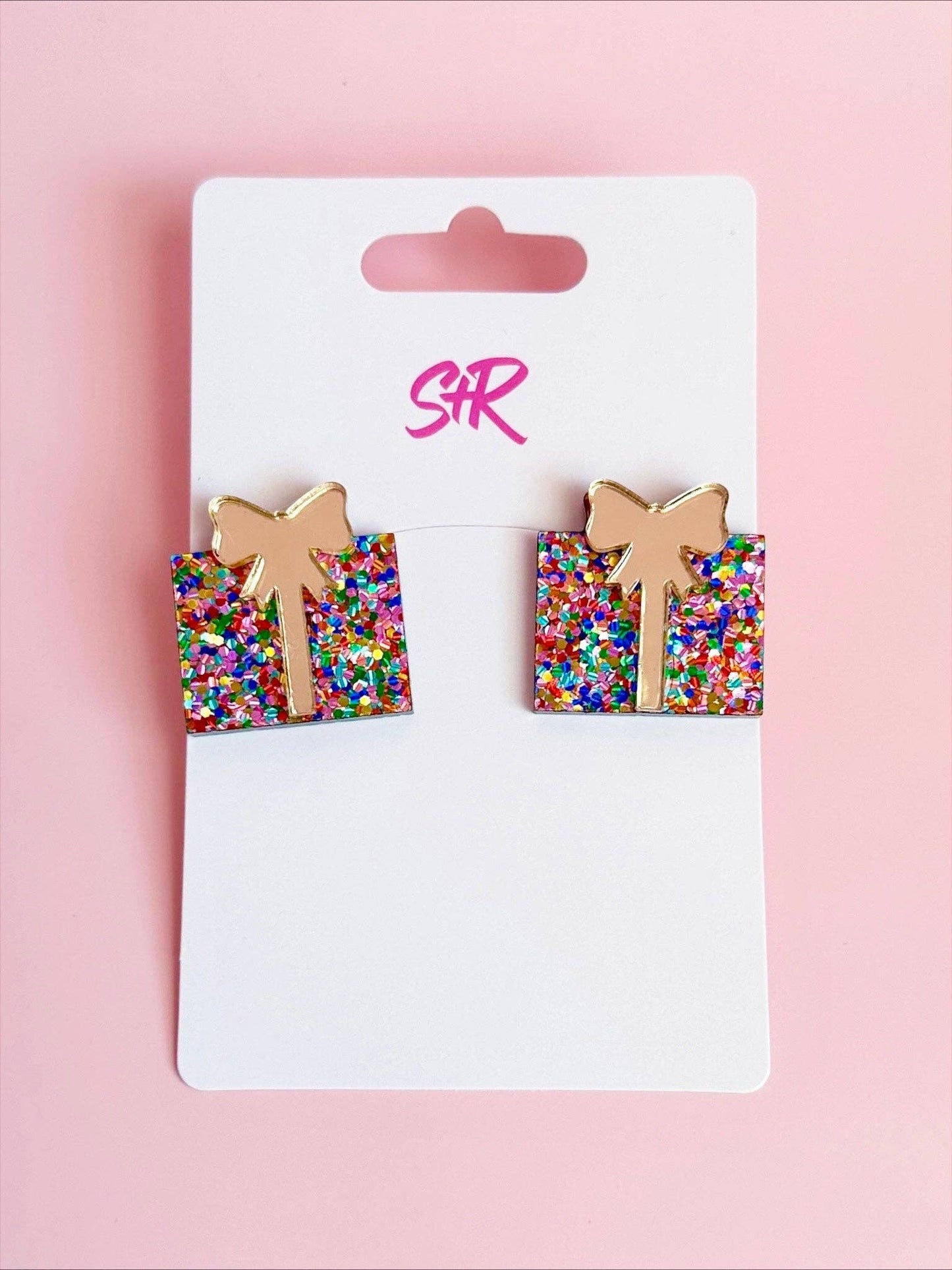 Confetti Christmas Present Stud