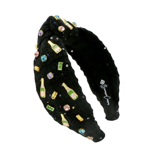 Black Tweed Champagne Celebration Headband PRE-ORDER (Est Ship 11/26)