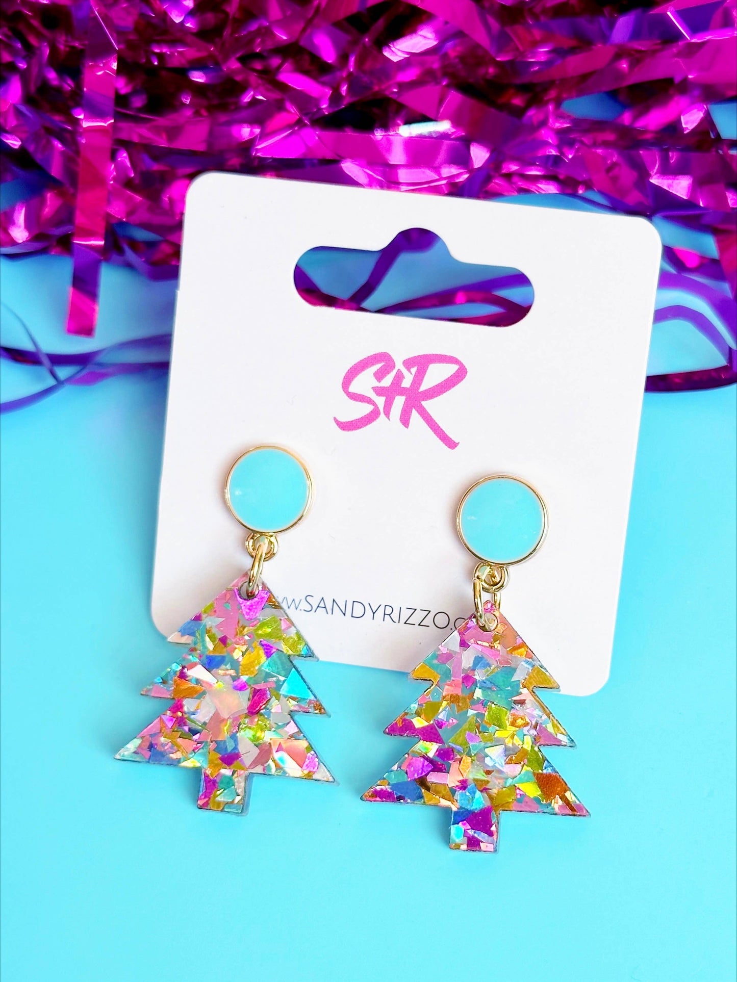 Confetti Acrylic Tween Christmas Tree Dangle