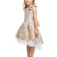 SK806 - pleated luxe jacquard hi-low dress