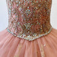 Detachable Train With Stones and Gems Mini Quince Dress
