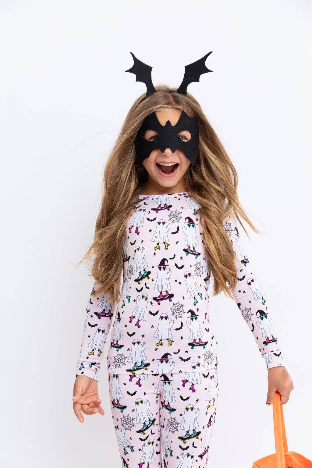 Kids Bamboo Pajamas -Ghouls Night out - Halloween - Coral