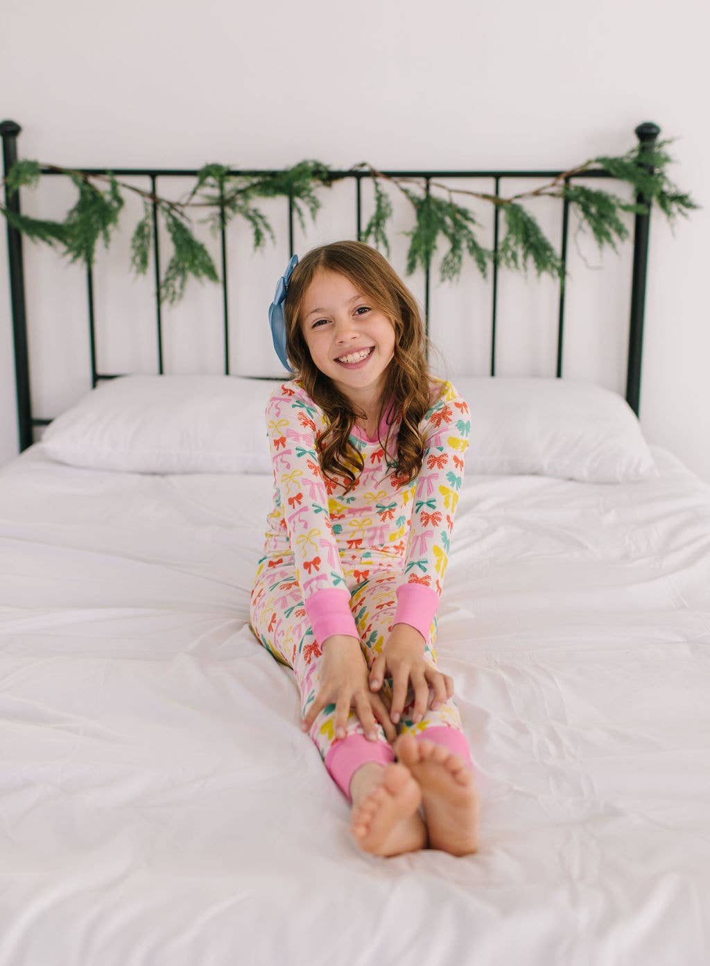 Holiday bow pajamas