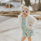 Blue & Green Flower Power Summer Romper Baby Toddler Girl