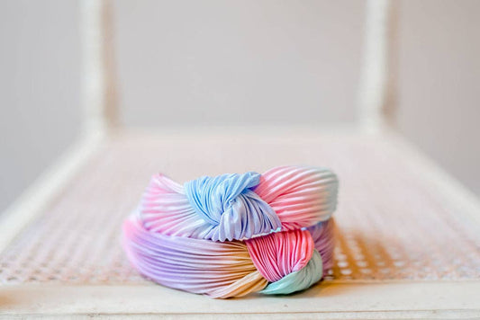 Pleated Ombre Knot Headband - Mermaid