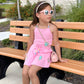 Pink beaded two piece skort set