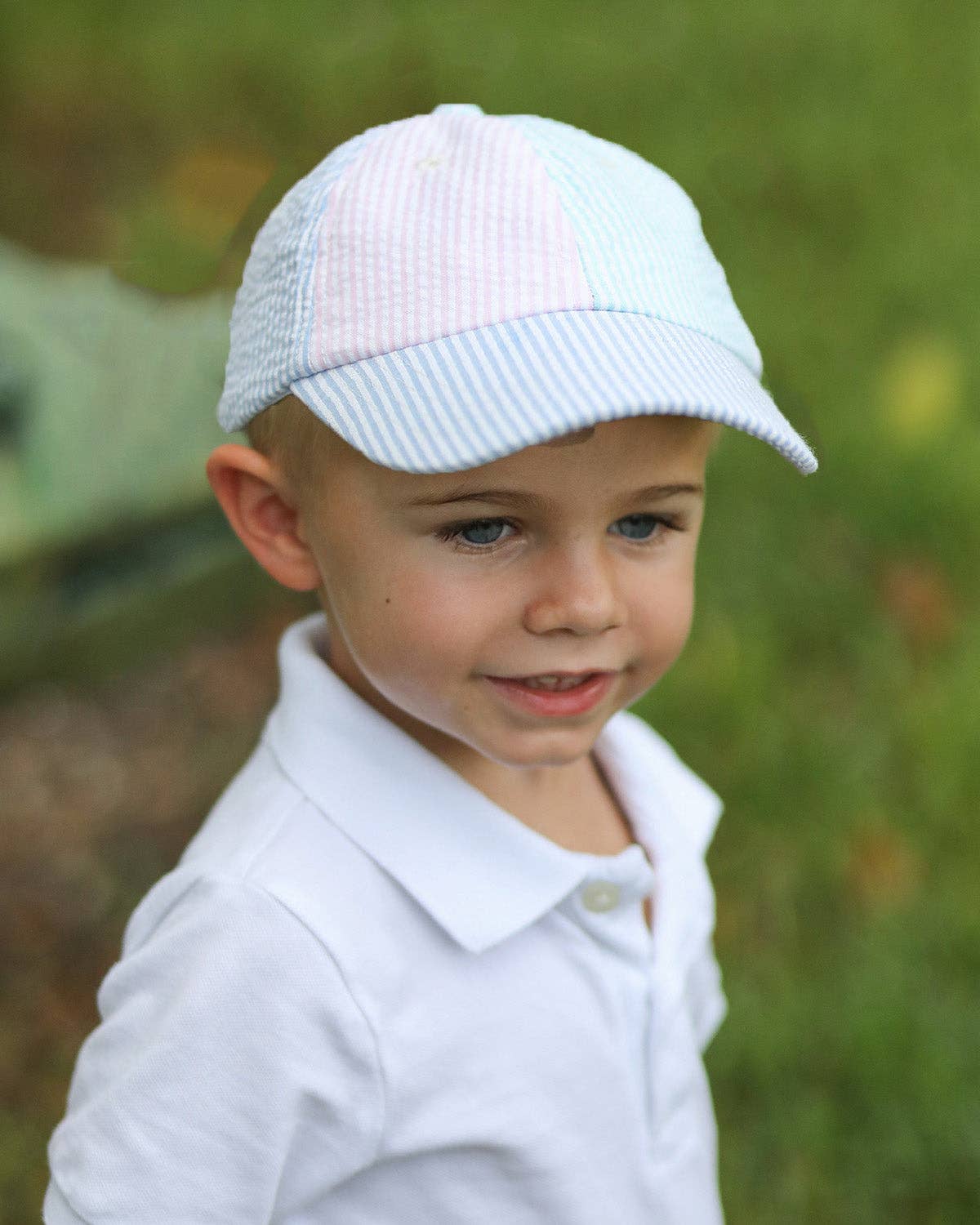 Baseball Hat in Multicolor Seersucker (Kid)