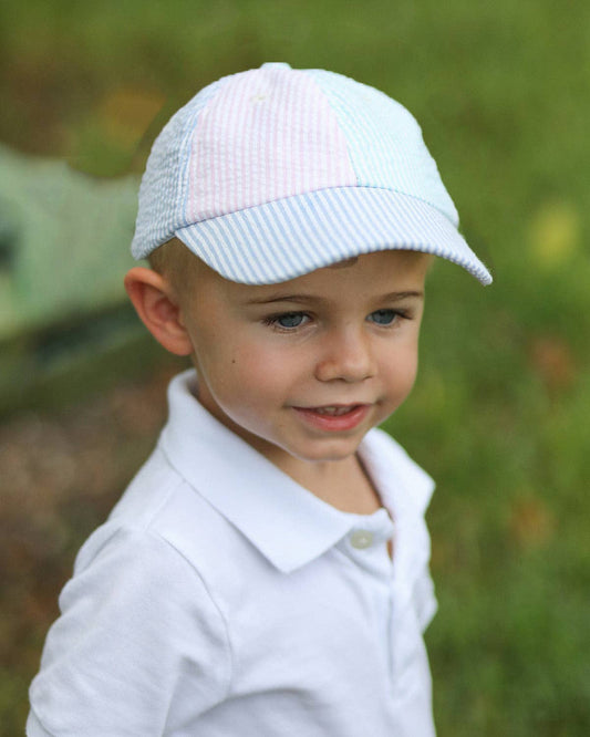 Baseball Hat in Multicolor Seersucker (Kid)