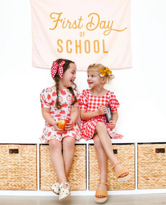 {Pink & Gold} First Day of School Banner