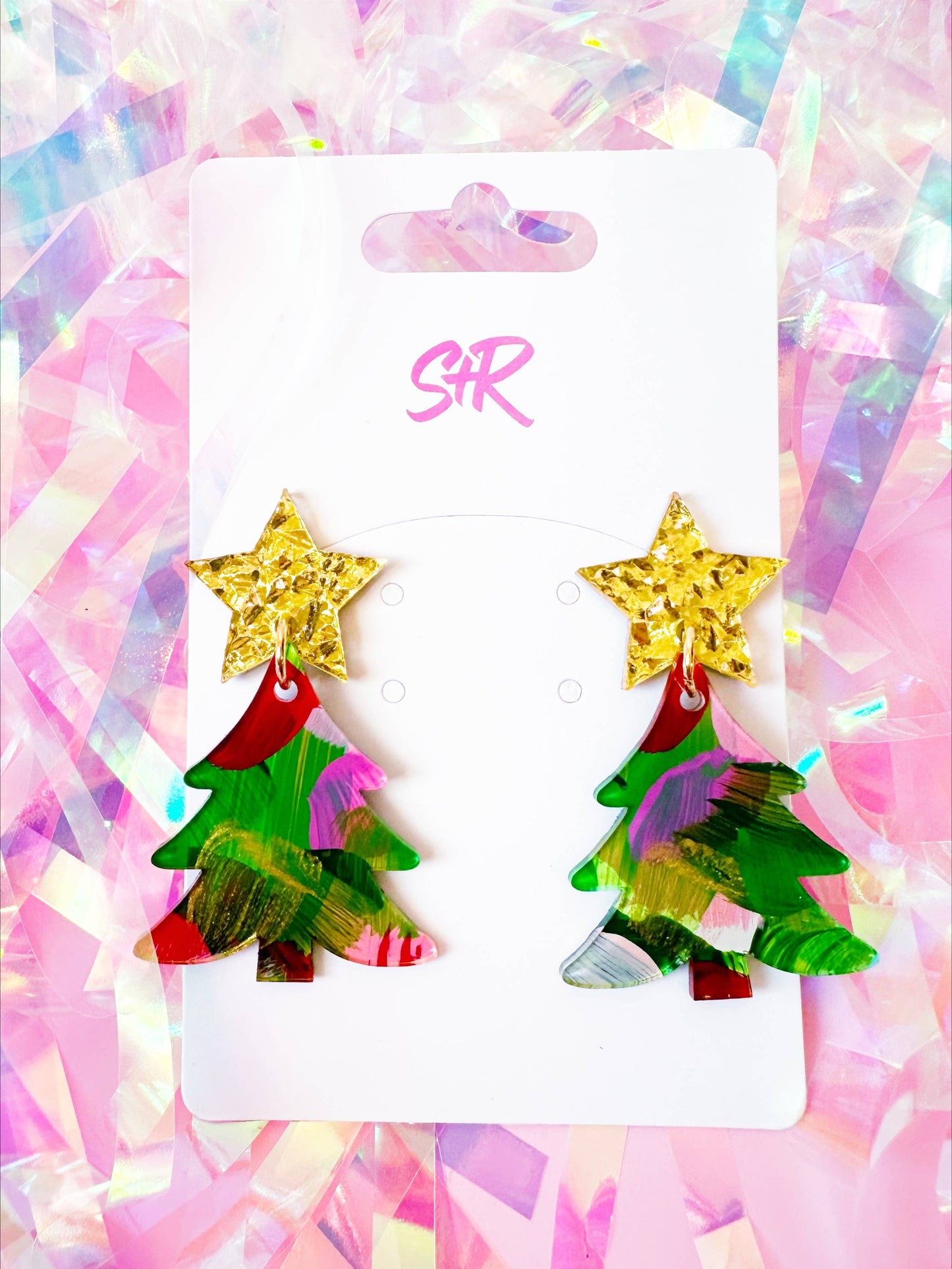 Hand-Painted Acrylic Holiday Art Christmas Tree