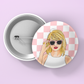 Pink Checker Taylor Button