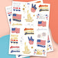 4th of July Party Foil Kids Temporary Tattoos, Favor