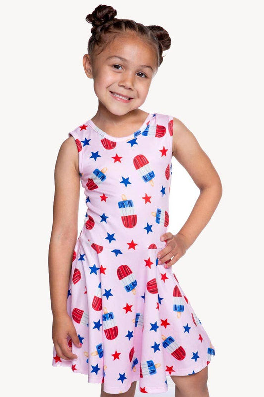 Simply Soft Tank Skater Dress in Pink Bomb Pops