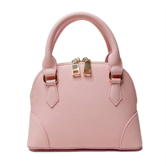 Charlotte Pebbled Pleather Purse - Petal Pink