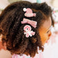 Pink Christmas Clip Set - Kids Holiday Hair Clips