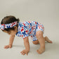 4th of July Bamboo Shorts Set | Red-White & Bows