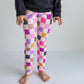 Kids Dark Gray Ruffle Hoodie & Checkered Leggings Fall Set