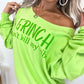 Grinch Don't Kill My Vibes Lime Green Off Shoulder Graphic