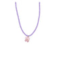 Kids Lavender Cord Necklace with Pink Ballet Shoes with Bow