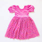 Diana Puff Dress in Bubblegum Confetti | Girls Luxury Dress