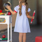 Ruffled Apple Striped Dress