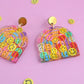 Rainbow Smiley Face Resin Earrings