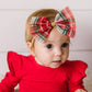 Christmas Plaid Tulle Bow Baby Headband - Holiday Headband
