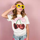 Cherry and Bow Patched Top