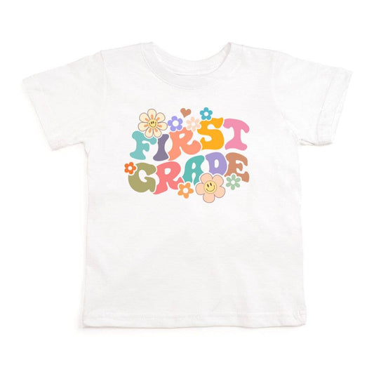 First Grade Retro Short Sleeve T-Shirt - Back To School