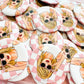 Pink Checker Taylor Button